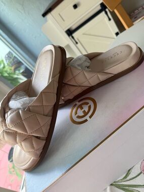 CECELIA NEW YORK ELLIE Quilted Blush Slide Mules